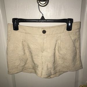 Cream floral shorts